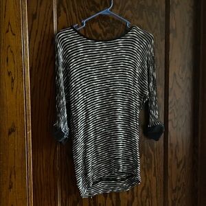 Maurices Black and White Striped Long Sleeve Top